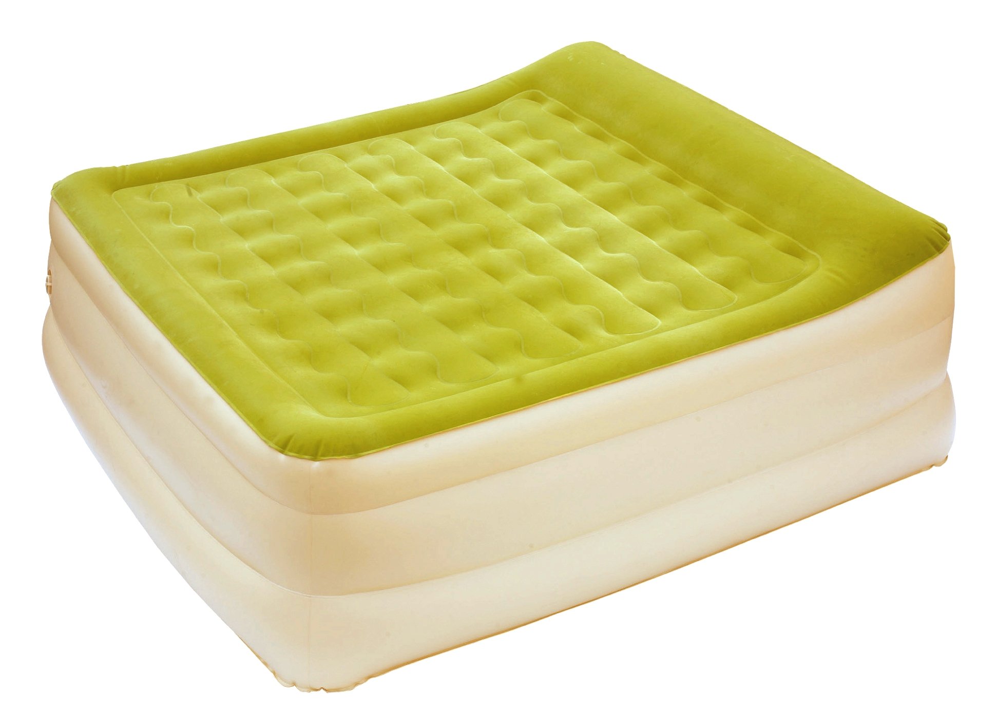 AirCloud Cloud Air Mattress - King Size, Cream-Green Color, Inflatable Bed for Camping, Guest Room & Home Comfort | Portable & Easy to Store