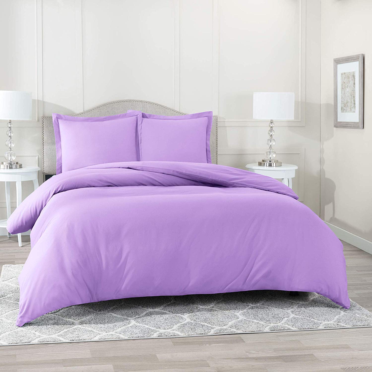 Premium 300 GSM Organic Cotton Duvet Cover & Comforter Set - 500 Thread Count, 2-Piece Lilac Twin XL Bedding for Ultimate Comfort | Perfect for Guest Rooms, Dorms & Cozy Bedrooms