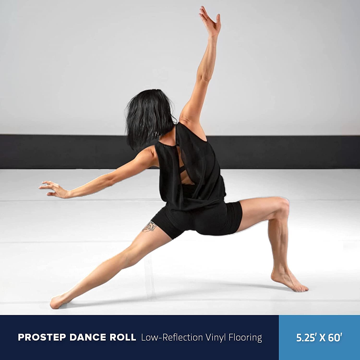 1.2mm Thick Reversible Marley Dance Floor Roll - Low-Reflection Vinyl Flooring for Practice & Performance of Ballet, Tap, Jazz, and More - Ideal for Studios, Gyms, and Home Use