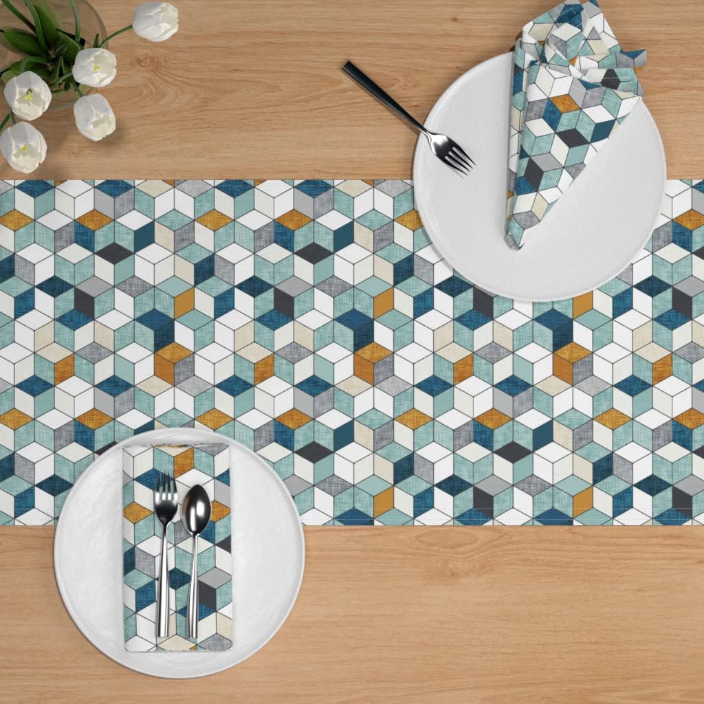 Custom Hexagon Geometric Table Runner - 72