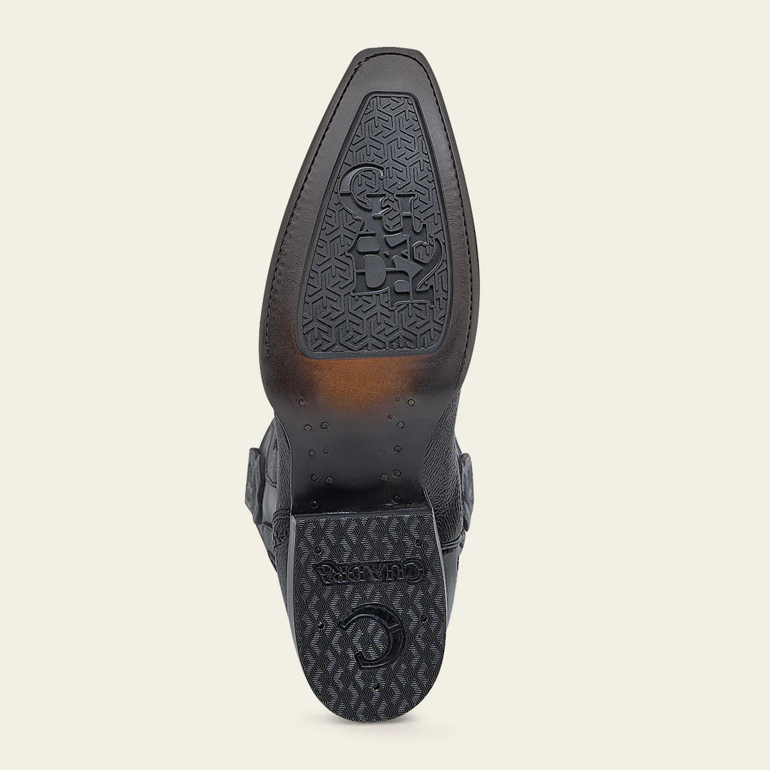 Men's Cuadra Black Dress Cowboy Deer Leather Boots - Western Style Riding Boots for Country, Rodeo & Casual Wear
