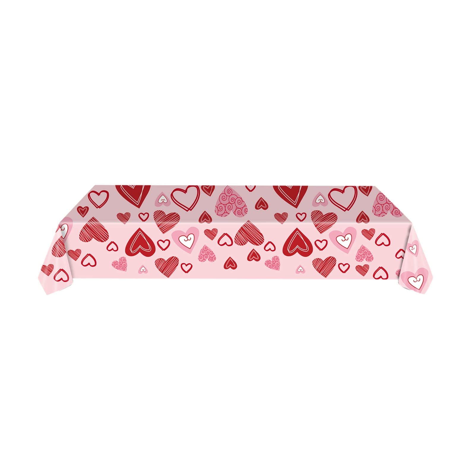 Valentine's Day Heart Pattern Disposable Tablecloth - Rectangular Kitchen & Dining Table Cover for Love Day, Easter, and Room Decor - Multiple Colors for Holiday Centerpieces & Party Decorations