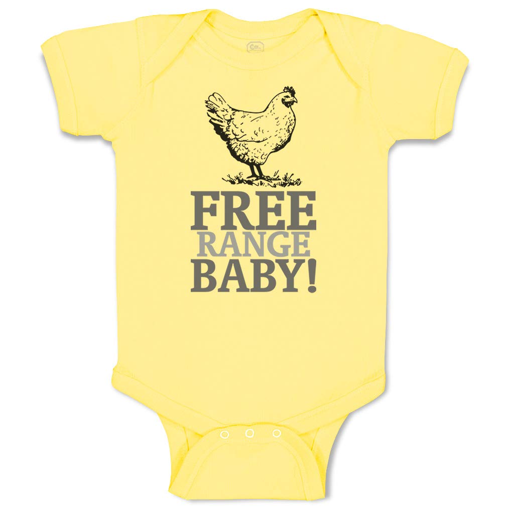 Custom Baby Bodysuit - Free Range Baby Chicken Farm Design - 100% Cotton Unisex Infant Clothes for Boys & Girls - Perfect for Farm-Themed Photoshoots, Playdates & Nursery Decor
