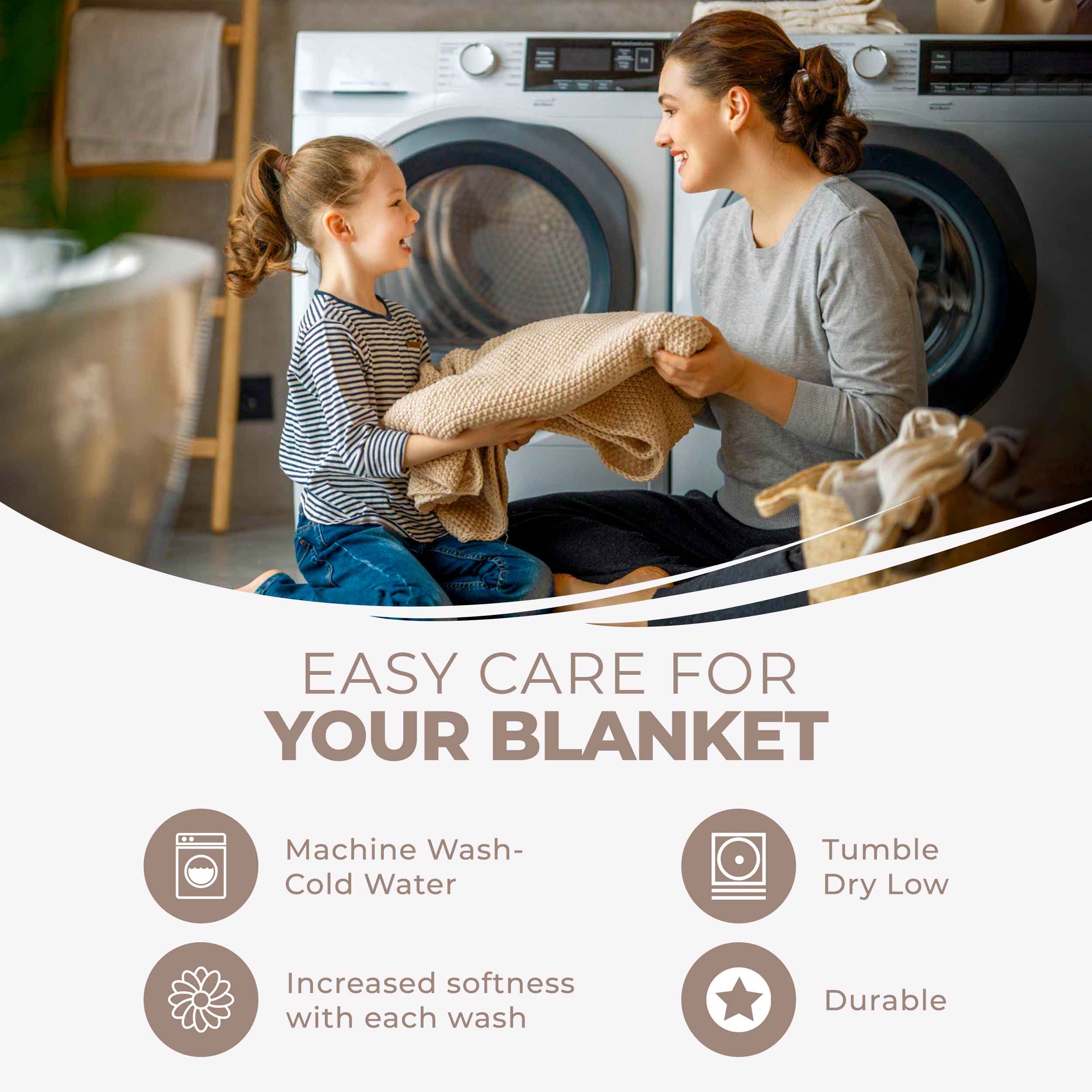 Premium Cotton All-Season Diamond Pattern Bed Blanket & Sofa Throw - Soft Cozy Blanket for Bedroom, Living Room, Travel and Gift Giving