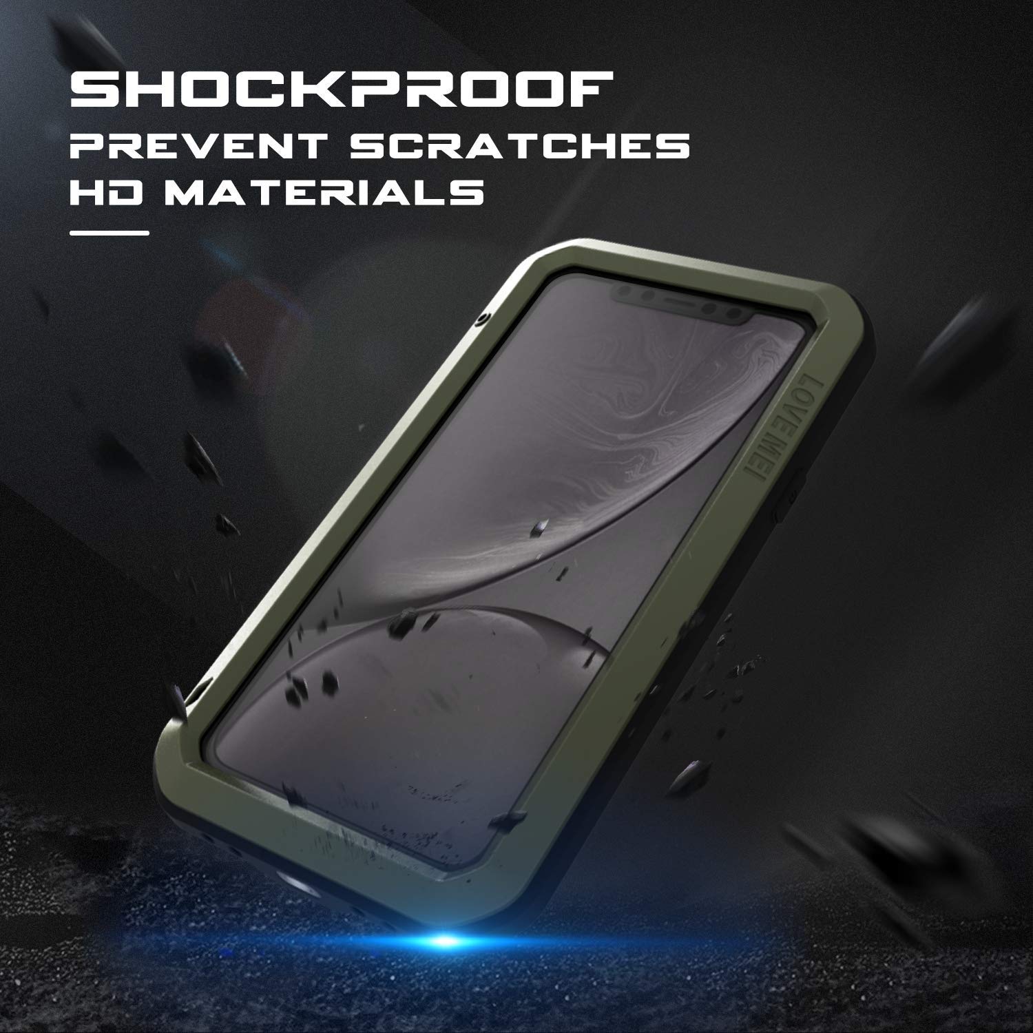 Bpowe Shockproof Silicone Aluminum Case for iPhone 11 Pro Max (6.5