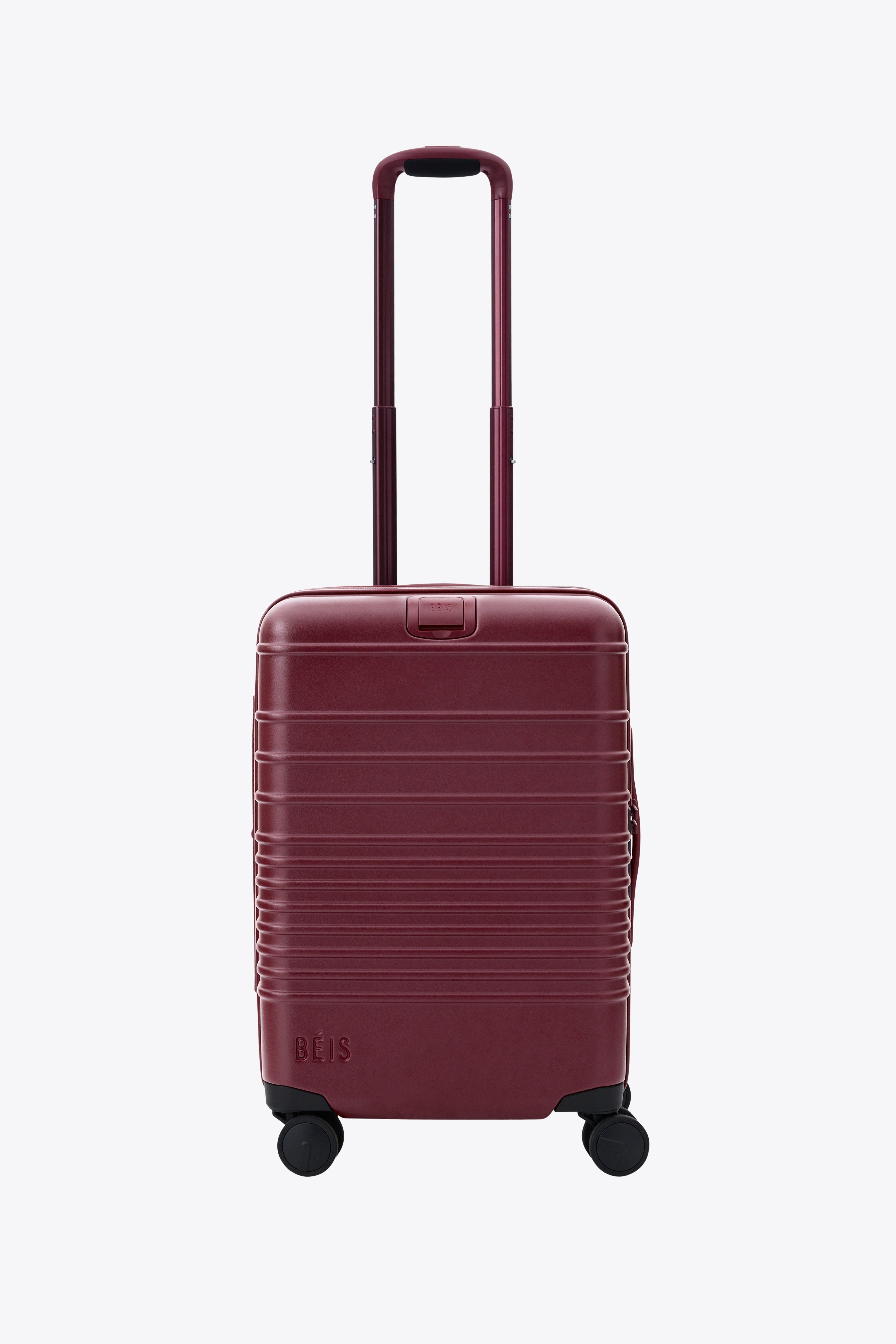 Premium Burgundy Carry On Roller Luggage - Lightweight & Durable Suitcase for Air Travel, Business Trips & Weekend Getaways