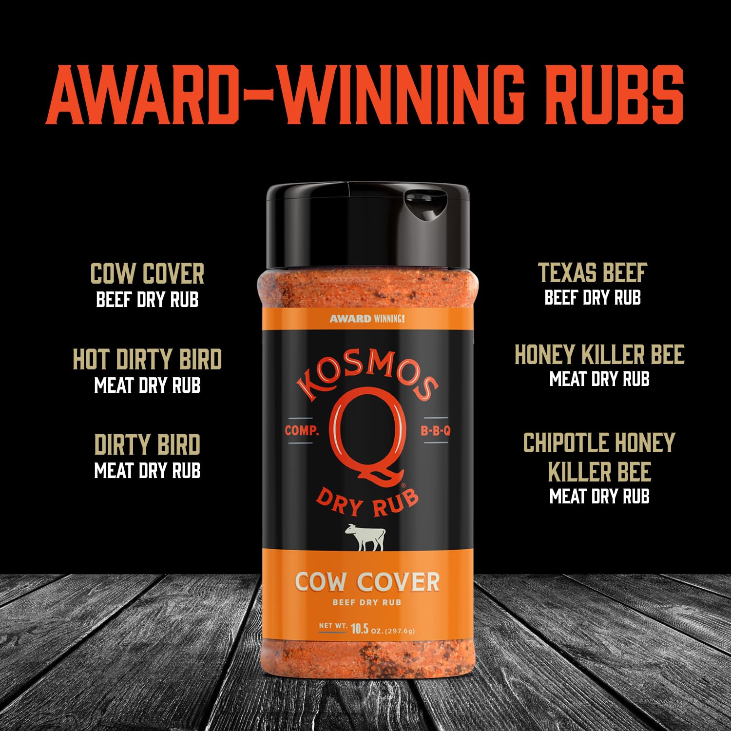 Kosmos Q Pitmaster BBQ Sauce & Spices Gift Set - 8-Piece Grill Seasoning Kit with Barbecue Sauce & Meat Rubs (8 Flavors) - Perfect for Backyard Grilling, Tailgating & BBQ Parties