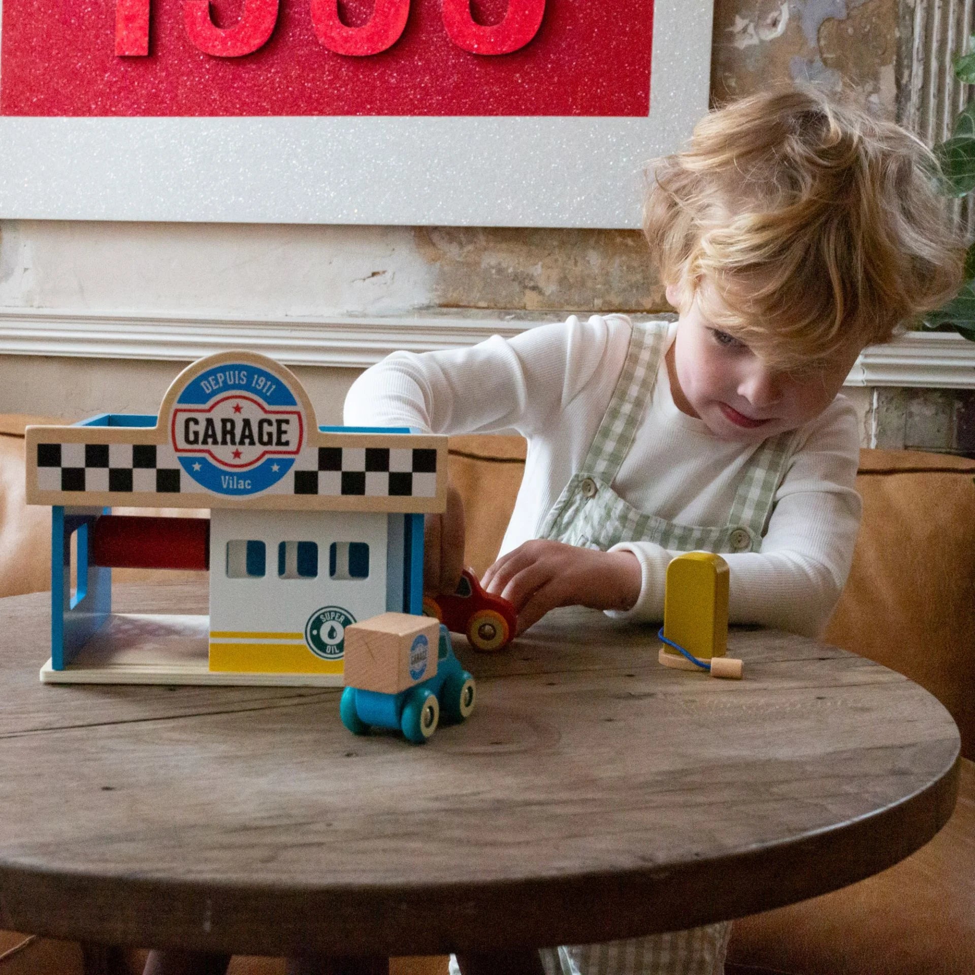 Vilac Vilacity Little Garage Toy Set - Wooden Car Parking Playset for Kids - Perfect for Pretend Play, Gift for Boys & Girls - Great for Home, Classroom & Playroom Fun