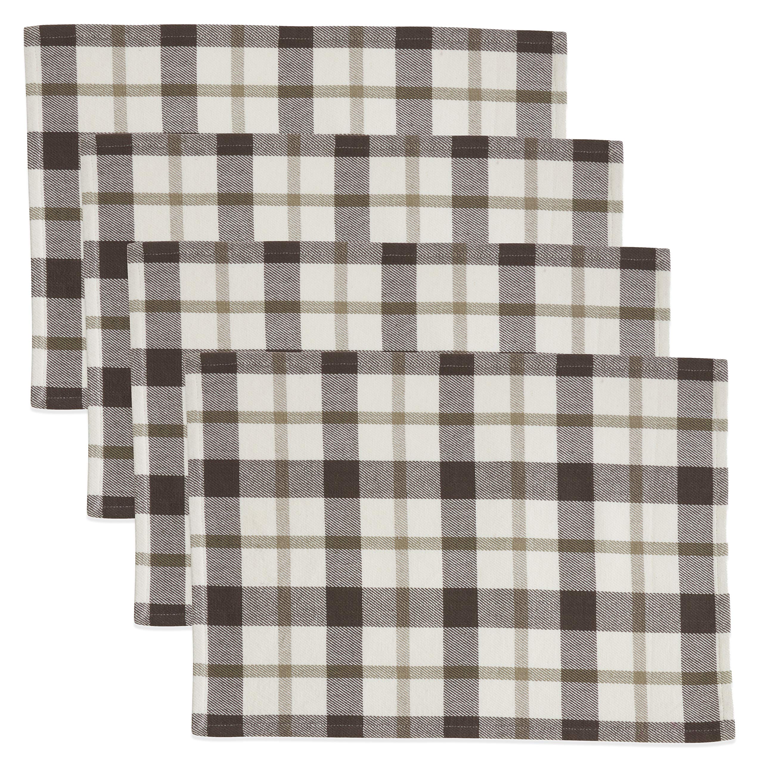 Plaid Design Placemats Set of 4 - Waterproof & Heat Resistant Table Mats for Dining, Kitchen Decor, Party Serving - Perfect for Thanksgiving, Christmas, and Everyday Use