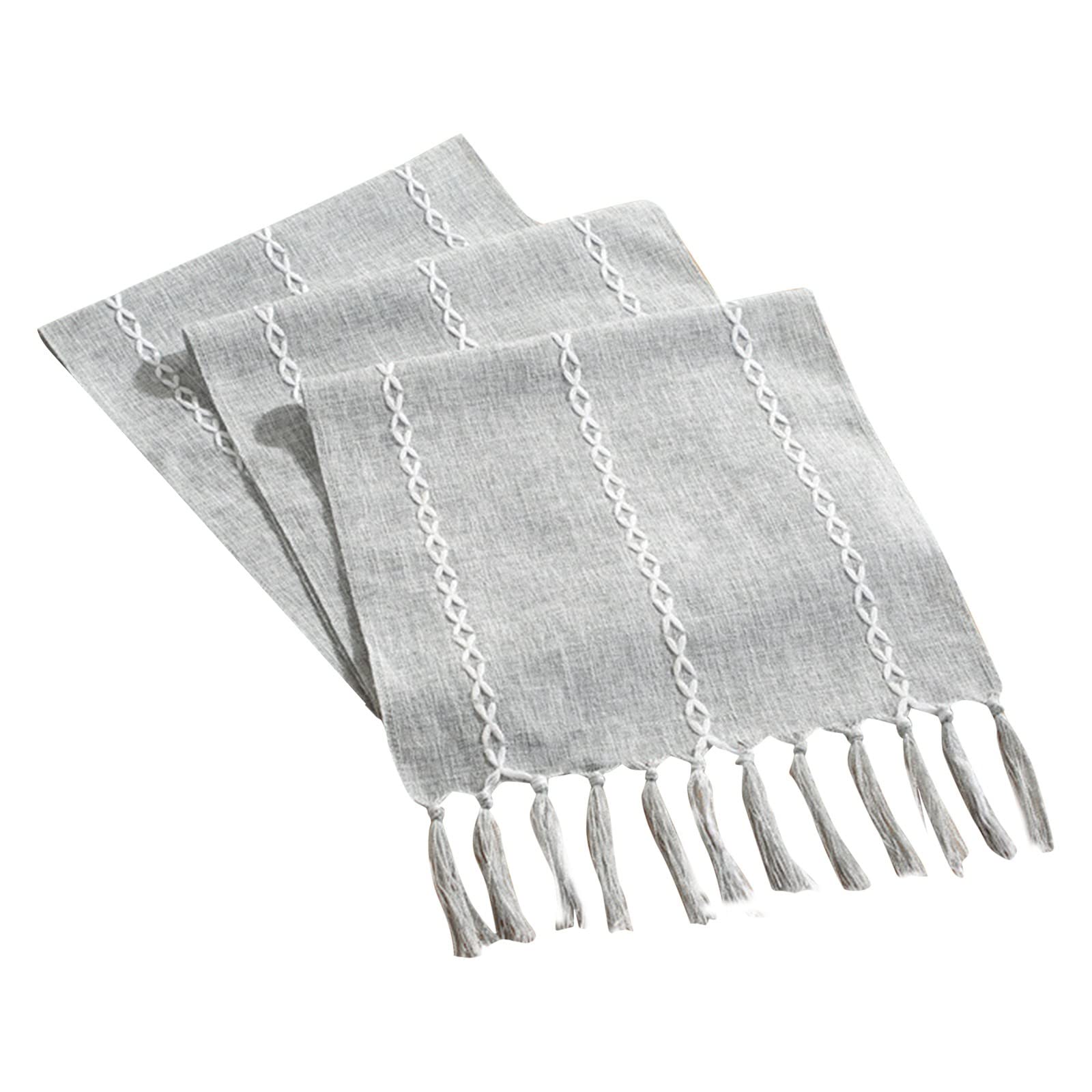 Hand-Woven Cotton Tasseled Tablecloth for Farmhouse Decor - Perfect for Holiday Parties, Weddings & Seasonal Home Decoration | Ampopot