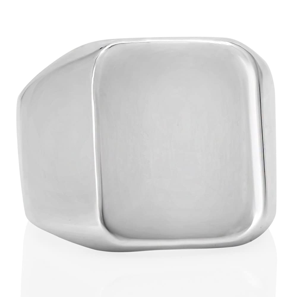 VY JEWELRY HEAVY S SIGNET Ring - Solid 925 Sterling Silver Square Men's Ring - Size 7 to 15 - Perfect for Everyday Wear, Gifts & Special Occasions