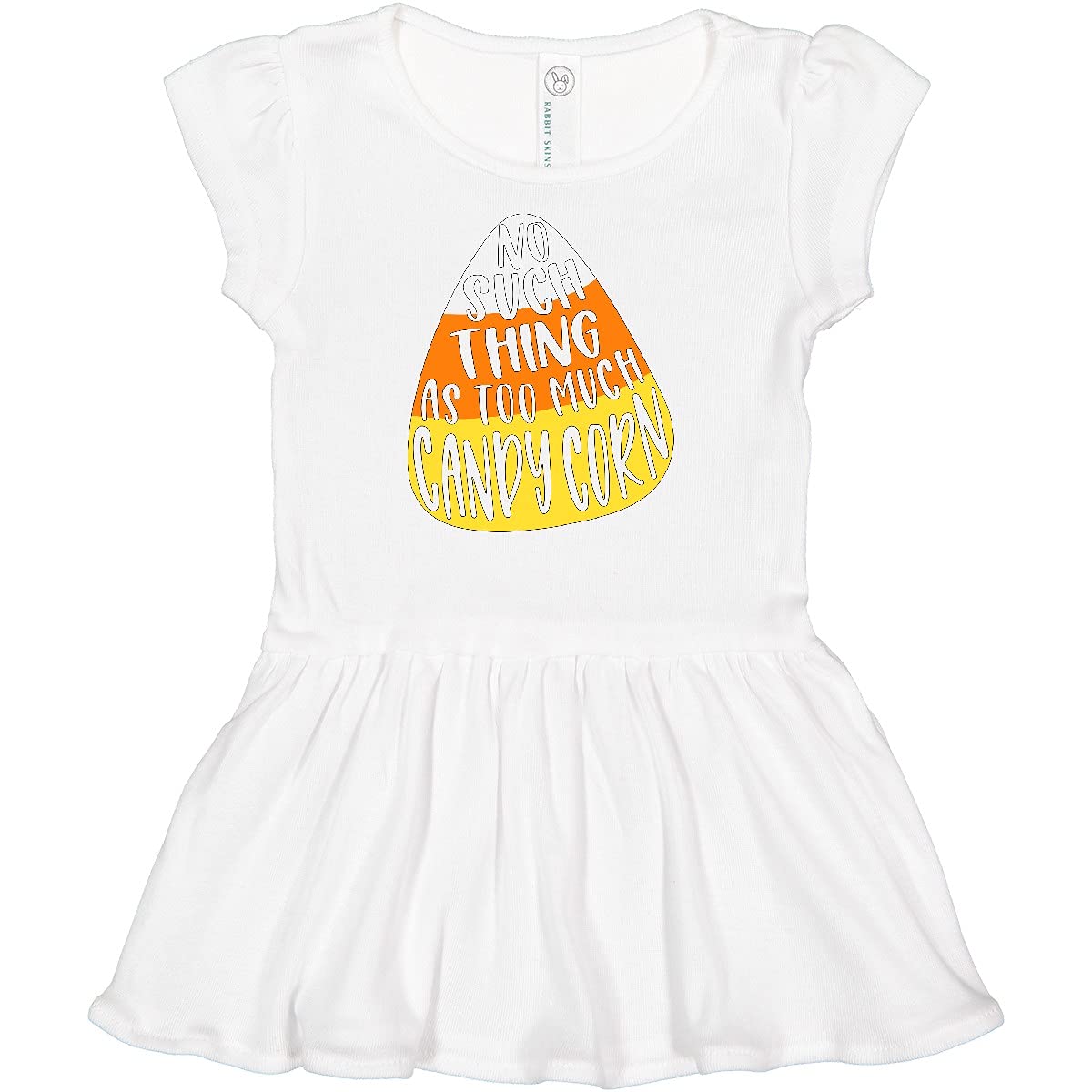 Inktastic Halloween Infant Dress - No Such Thing As Too Much Candy Corn Print - Cute Baby Outfit for Trick or Treating & Holiday Photos
