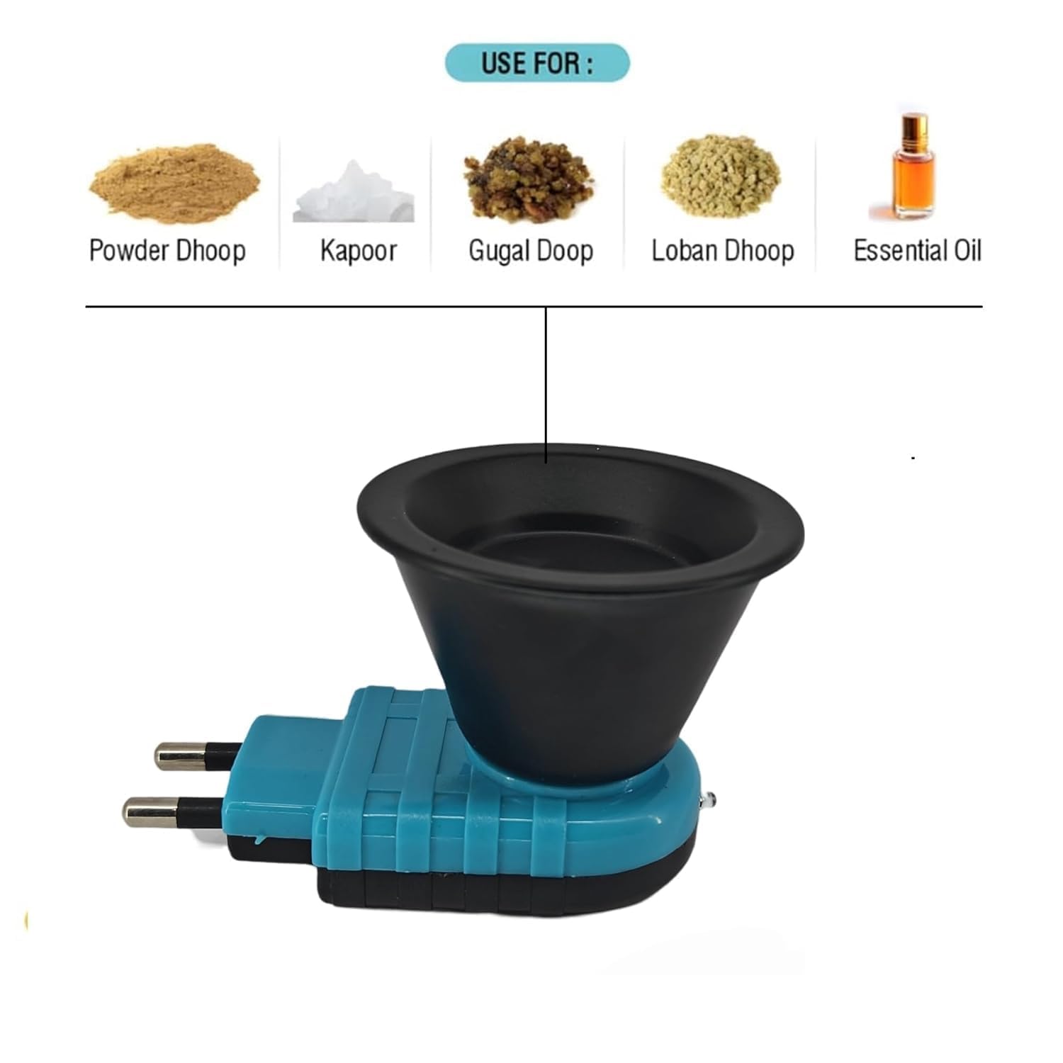 Premium Electric Camphor Diffuser for Home - Kapoor Dani Bakhoor Burner with Aromatherapy Function, Ideal for Puja Rituals, Meditation & Bedroom Relaxation | Night Use Essential Oil Diffuser Machine
