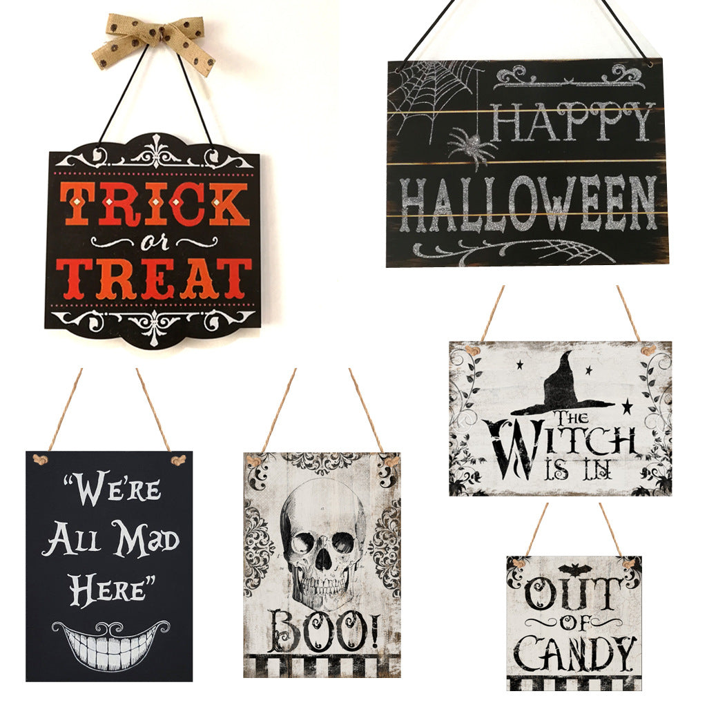 Spooky Halloween Hanging Decor Board - Scary Ghost & Pumpkin Wall Decoration for Party, Home & Outdoor Use