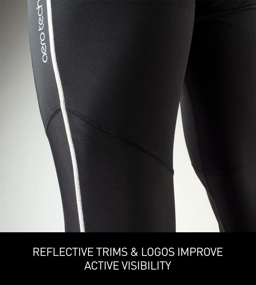 Men's Windproof Cycling Tights with Padding - High Visibility Reflective Leggings for Cold Weather Riding | Winter Biking, Road Cycling & Outdoor Training