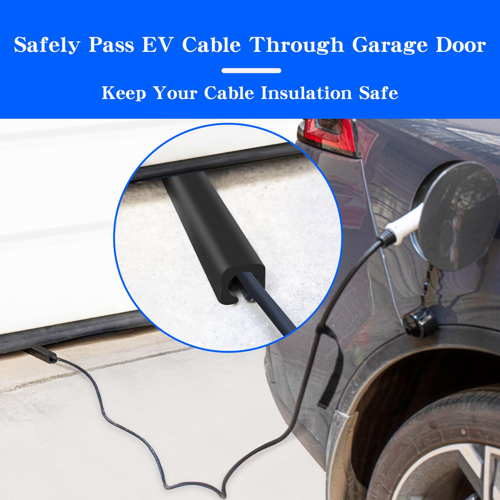 Heavy-Duty EV Charger Cable Protector for Tesla & J1772 - Garage Use