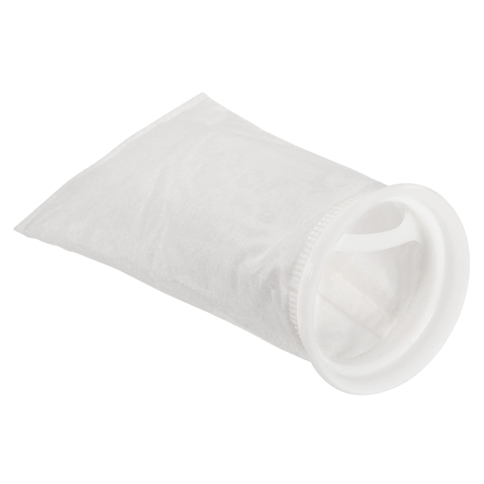 PATIKIL 4 Inch Ring Filter Socks 200 Micron - Premium Mesh Bags for Pool Skimmer Basket (White) - Perfect for Swimming Pool Maintenance & Water Filtration