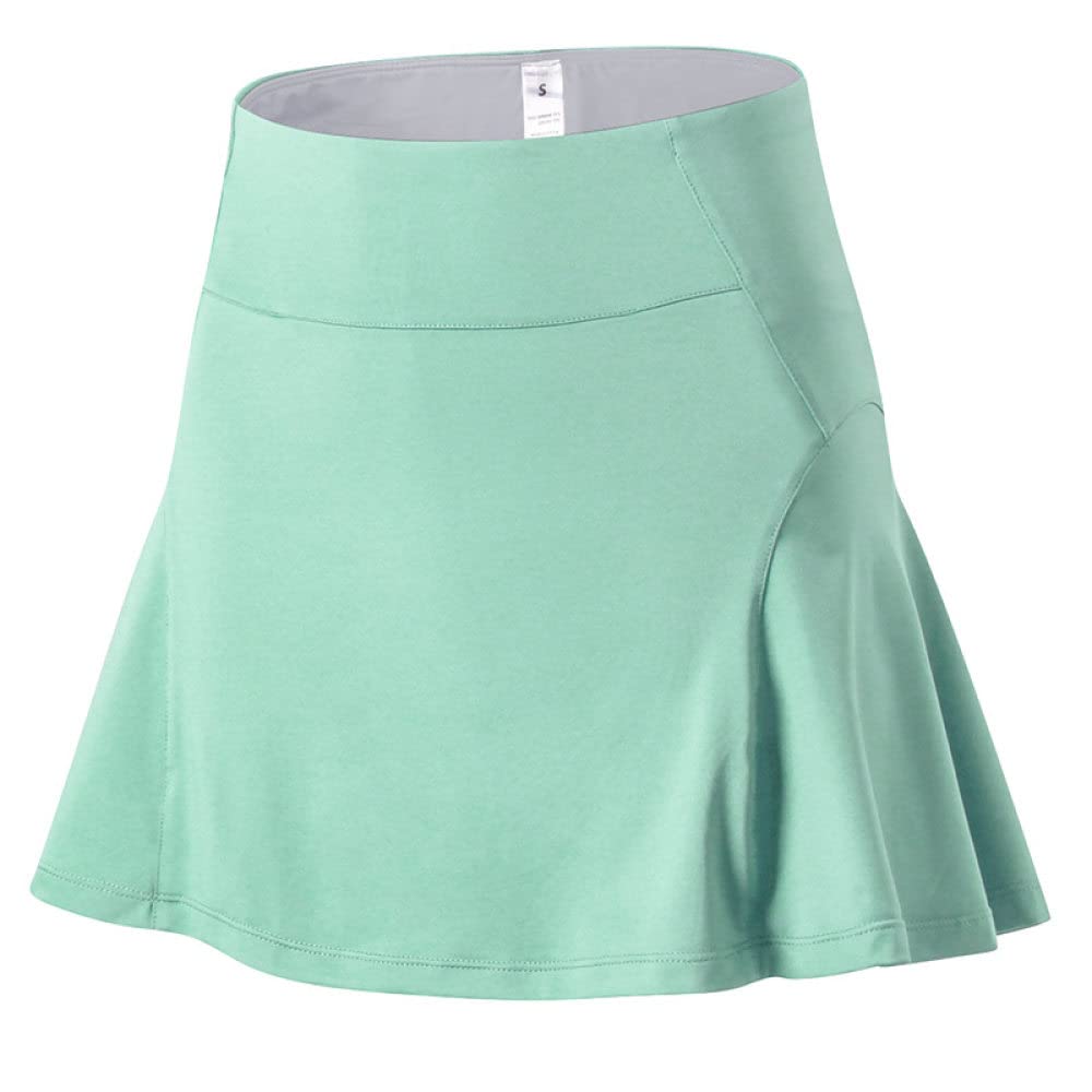 Women's Quick Dry Yoga Skirt with Built-in Shorts - High Waist Elastic A-Line Tennis Running Skirt for Fitness, Skating & Summer Casual Wear | Breathable Activewear for Yoga, Gym, Beach & Outdoor Activities (Green)
