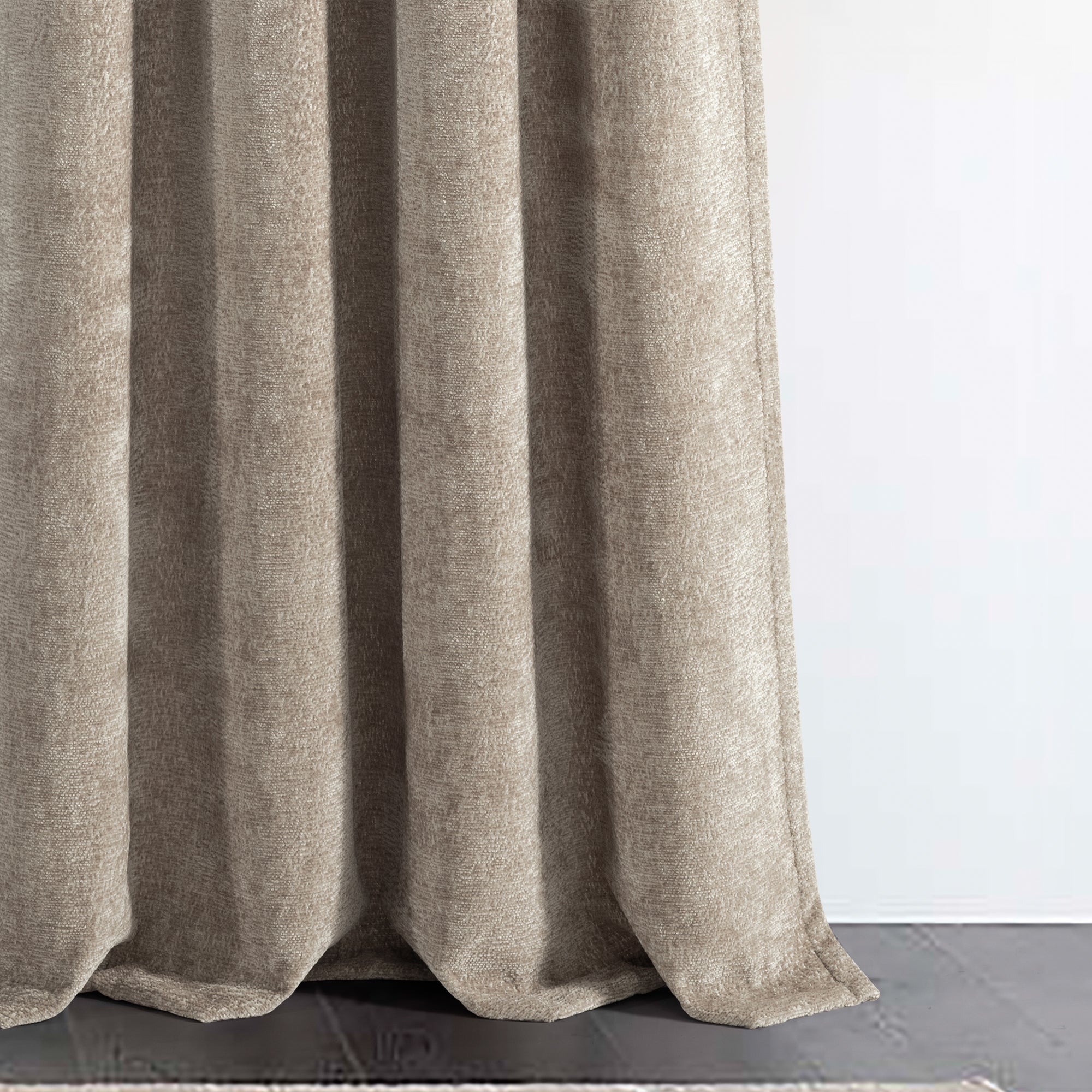 Luxury Velvet Chenille Window Curtain Panel - Blackout Thermal Insulated Drapes for Living Room & Bedroom - Elegant Home Decor for Windows & Doors