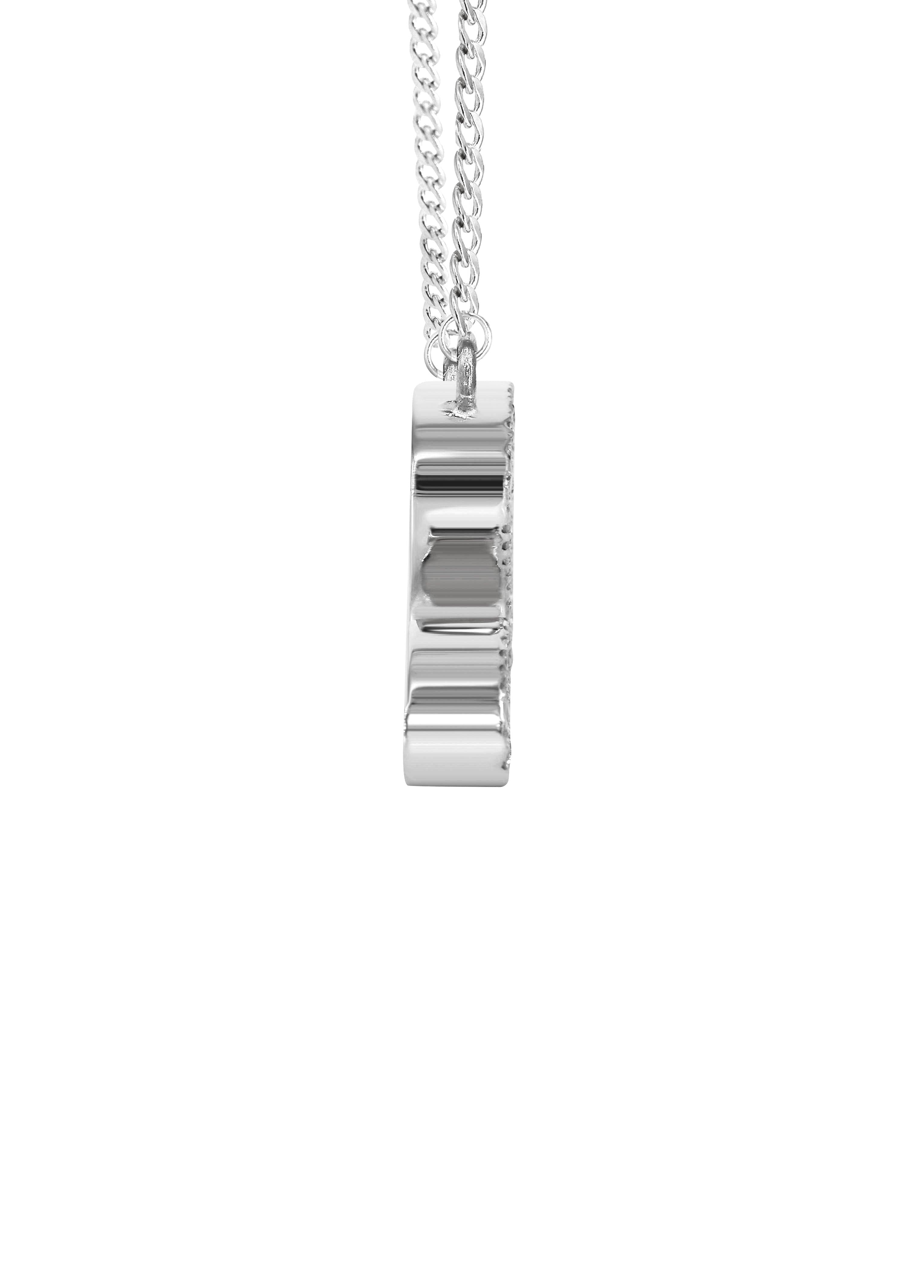 14K White Gold Full Diamond Name Plate Necklace - Personalized Custom Jewelry for Women | Elegant Gift for Birthday, Anniversary & Special Occasions