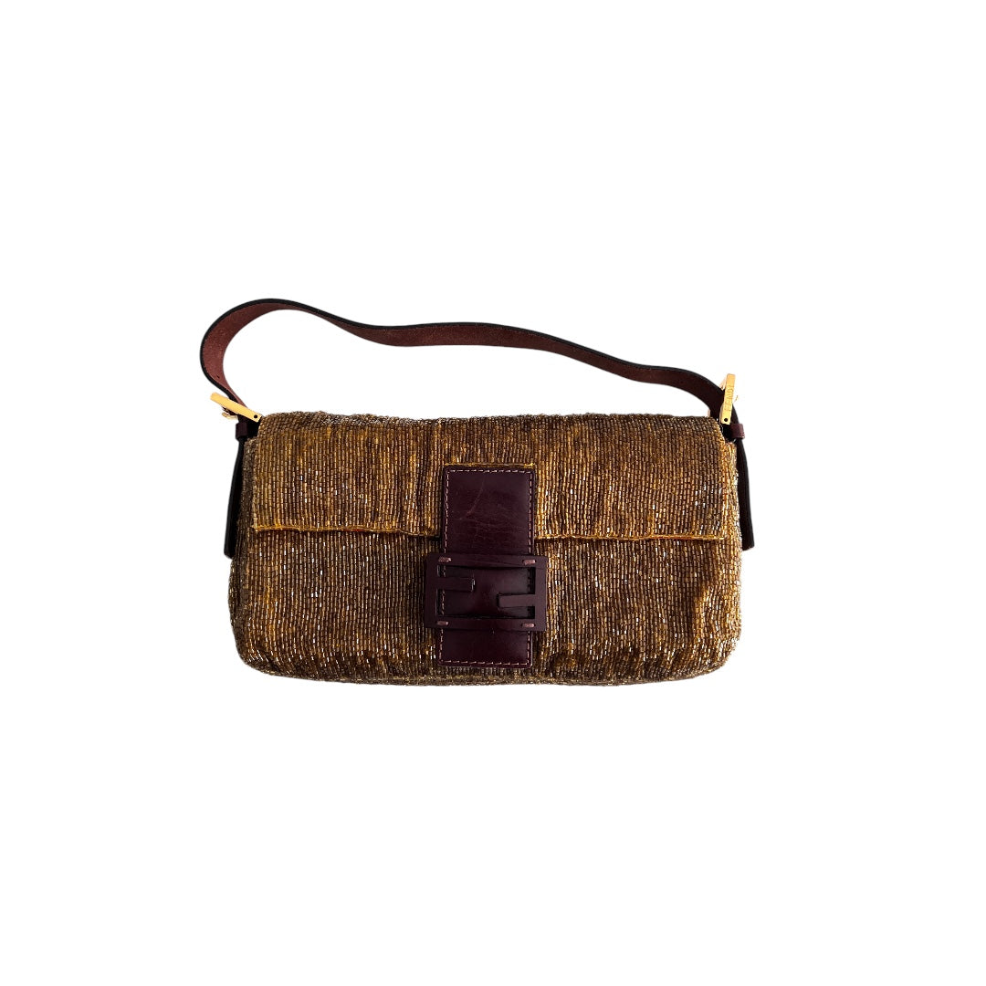Vintage Fendi Beaded Baguette Bag - Sex and the City Inspired Designer Handbag for Women | Perfect for Evening Parties, Weddings & Fashion Events