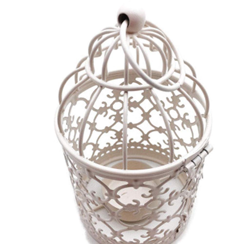 ARTIBETTER 2-Pack White Metal Wedding Candle Holders - Elegant Iron Candlestick Centerpieces for Wedding Decor, Table Centerpiece with Tea Lights - Perfect for Romantic Dinners, Home Decor & Special Events