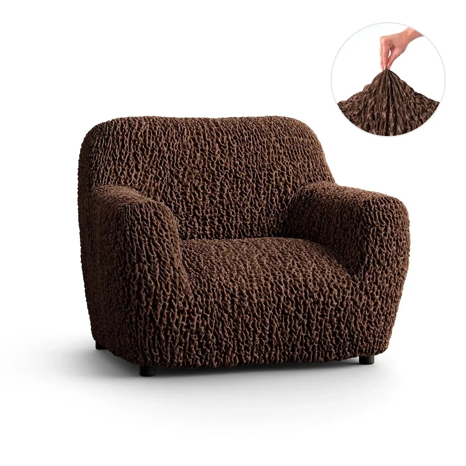 Goffrato Velvet Armchair Slipcover - Soft Stretch Furniture Protector for Living Room, Bedroom & Office - Easy Washable Chair Cover for Home Decor