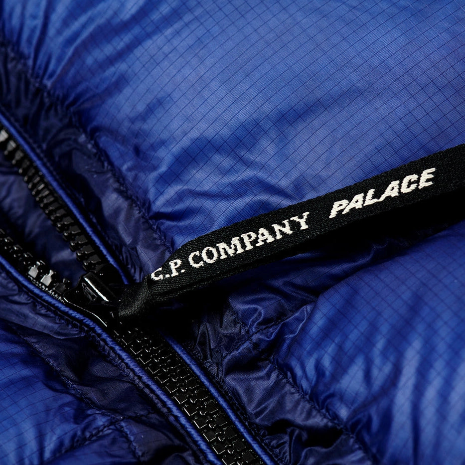 Palace x CP Company Bright Cobalt Puffer Jacket - Men's Winter Coat, Waterproof & Lightweight Down Jacket for Urban Streetwear & Outdoor Activities