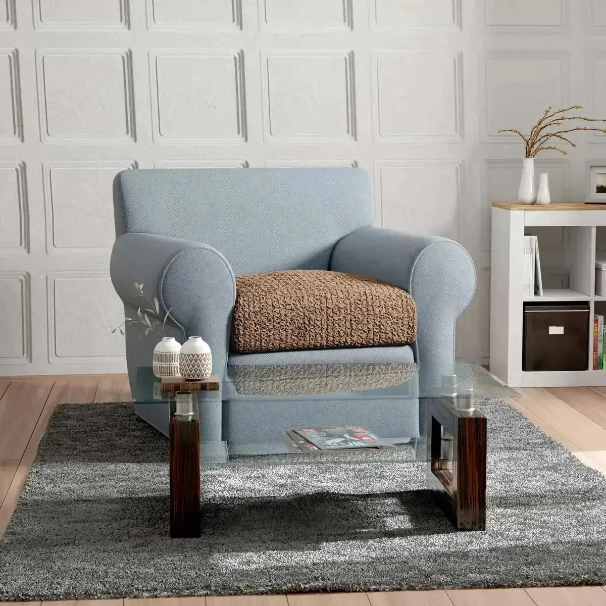 Premium Microfiber Seat Cushion Cover - Soft & Durable Sofa Chair Protector - Perfect for Living Room, Office, or Car Use