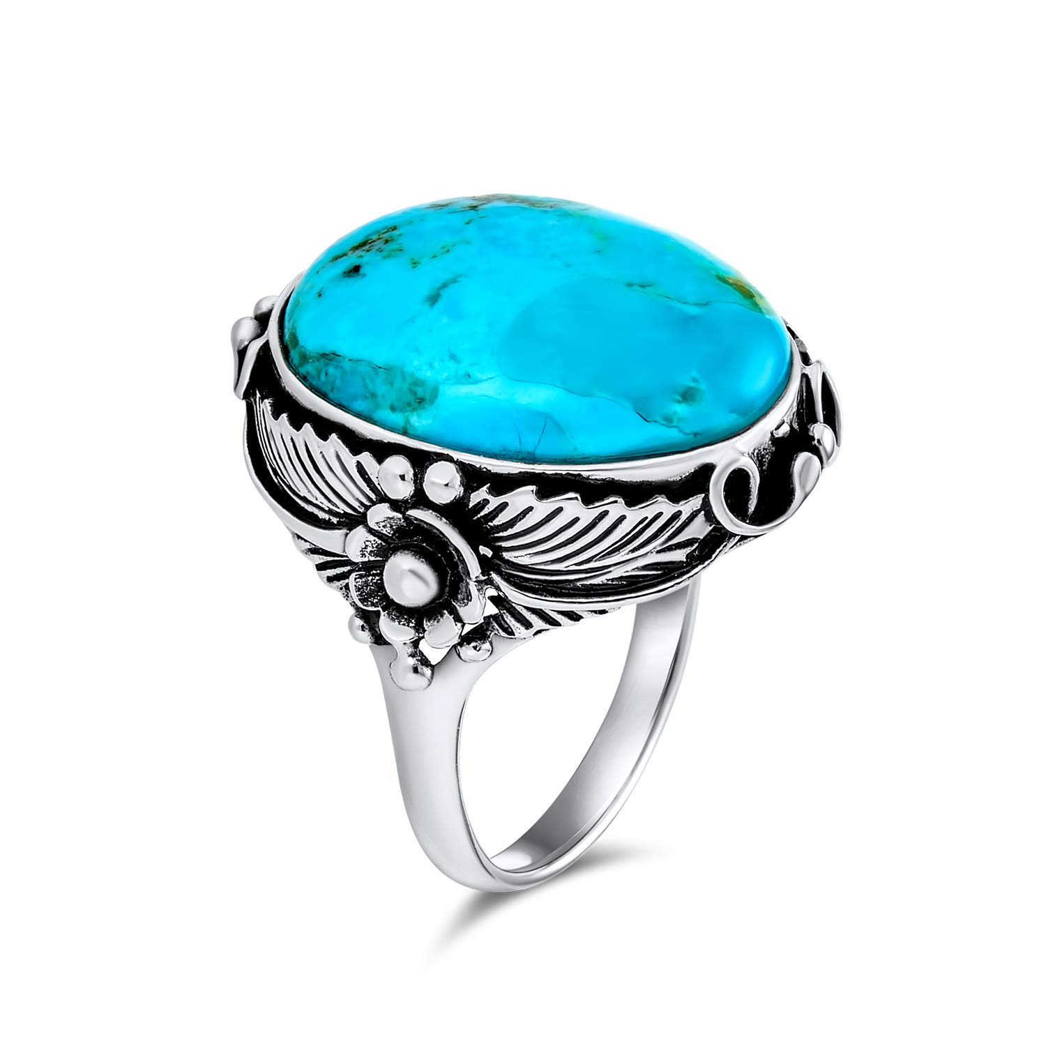 Southwestern Turquoise Moonstone Ring - .925 Sterling Silver Boho Jewelry for Women, Perfect for Festivals & Gifting