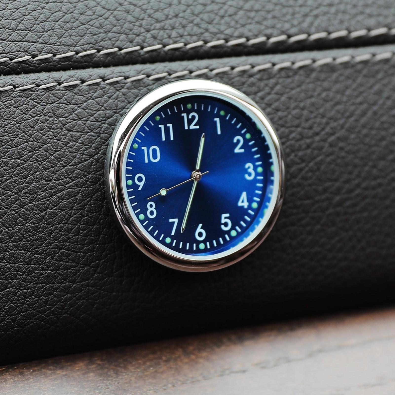 Car Dashboard Clock - Analog Stick-On Clock with Glowing Display | Small Automotive Replacement Clock for Cars, Trucks & SUVs | Perfect for Night Driving & Easy Installation