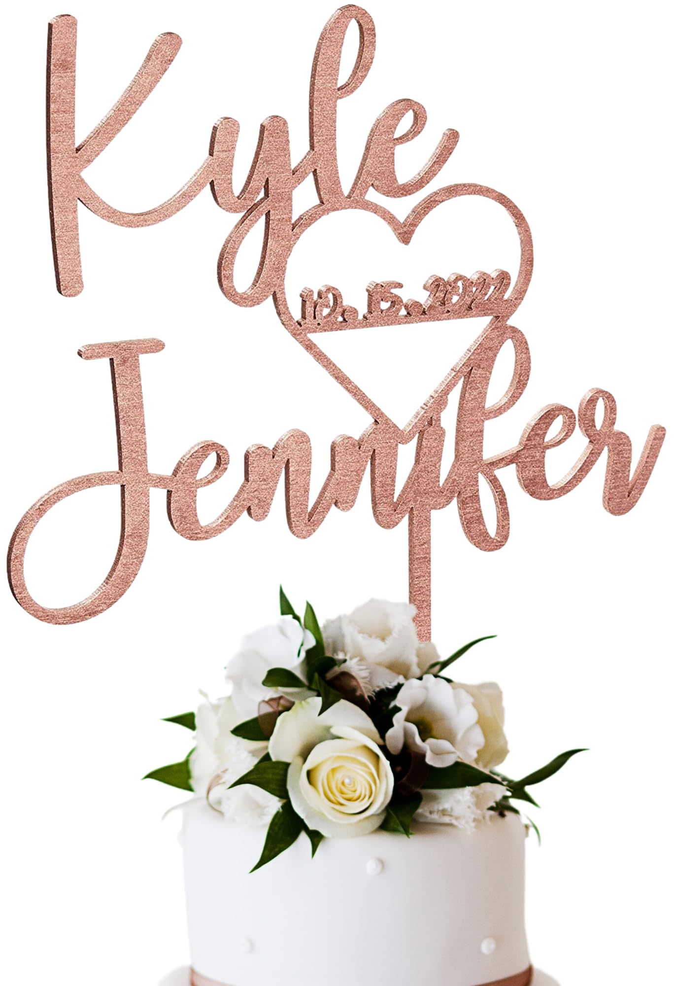 Custom Wedding Cake Toppers - Personalized Bride & Groom Cake Topper for Weddings & Anniversaries | Choose Color, Size & Text | Perfect for Wedding Cakes, Anniversary Celebrations & Romantic Events