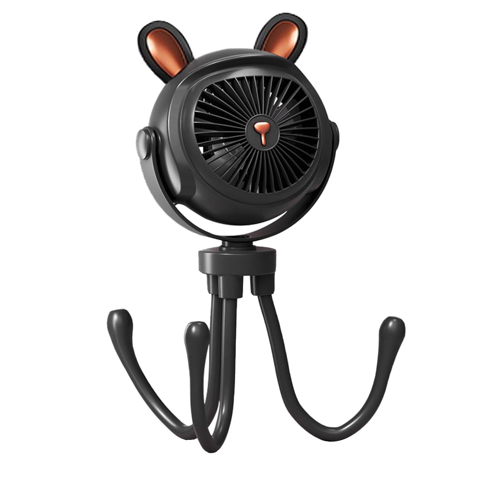 Octopus Fan - Clip On USB Electric Fan with 500mAh Battery & Flexible Tripod | Portable Stroller Fan for Bicycles, Car Seats, Student Beds & Cribs | Perfect for Outdoor Activities, Travel, Office & Home Use
