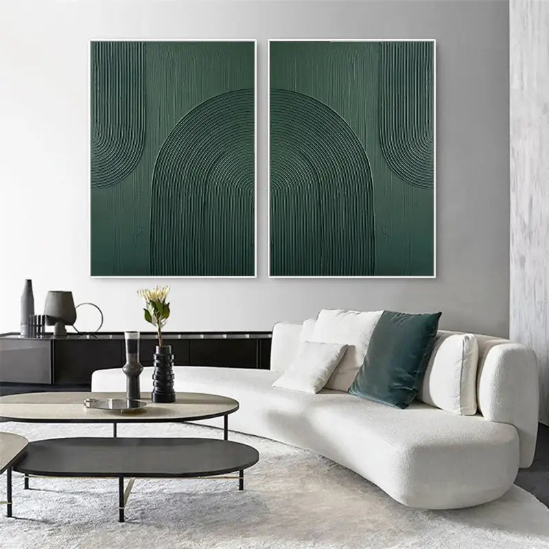 Abstract Tranquility Wall Art Set of 2 - Modern Minimalist Canvas Paintings for Living Room, Bedroom & Office Decor #WS019
