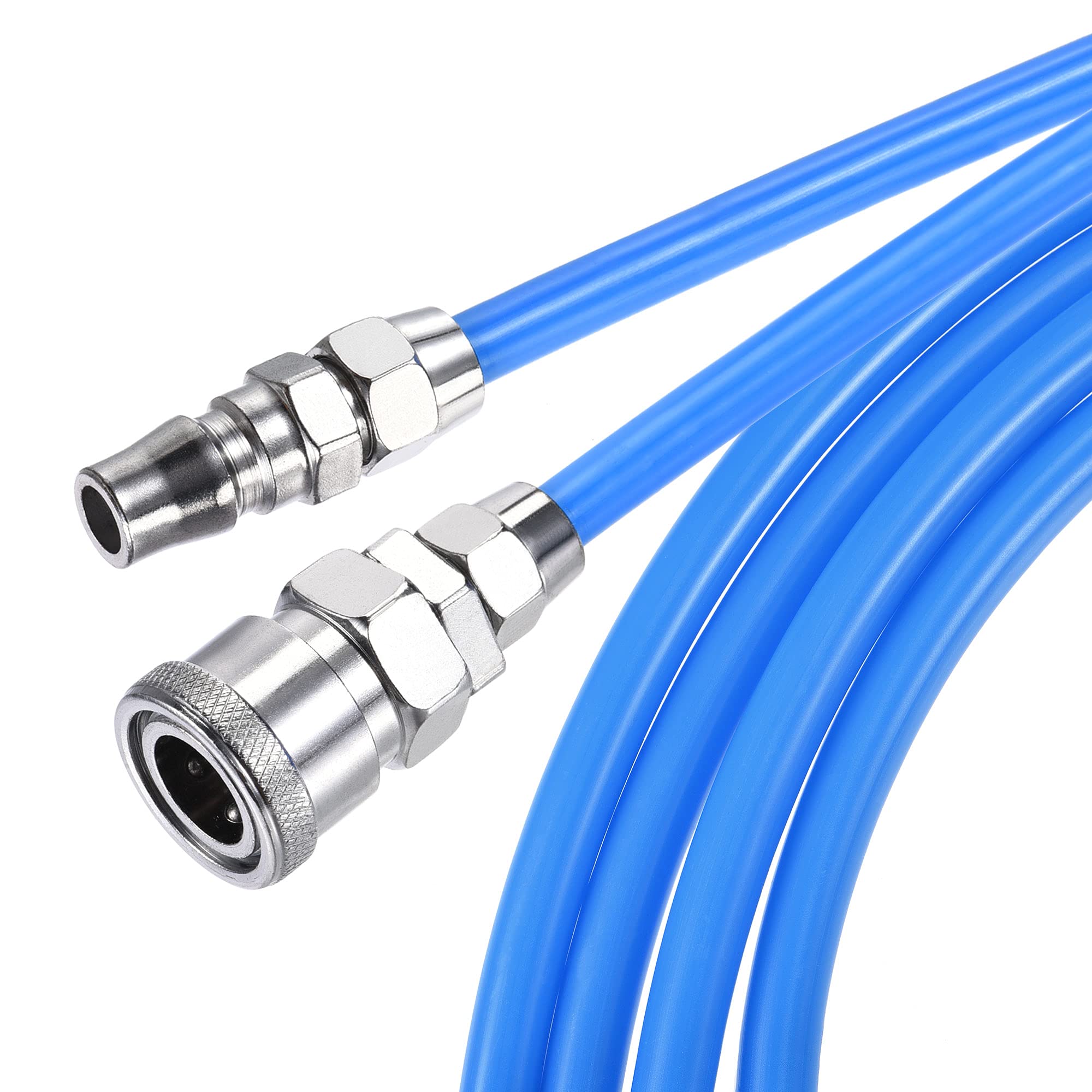 **MECCANIXITY 8mm OD 5mm ID 20M Blue Pneumatic Air Hose with Quick Disconnect Coupler - Flexible High-Pressure Hose for Air Compressor, Tools & Industrial Use**
