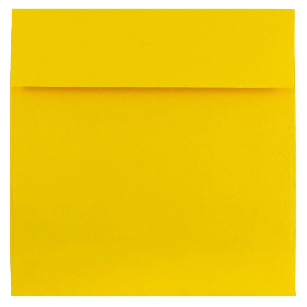 JAM PAPER 6.5 x 6.5 Inch Square Metallic Invitation Envelopes - Bulk Pack of 1000 - Premium Stardream Lemon Gold Envelopes for Wedding, Party, Business Cards & Special Events