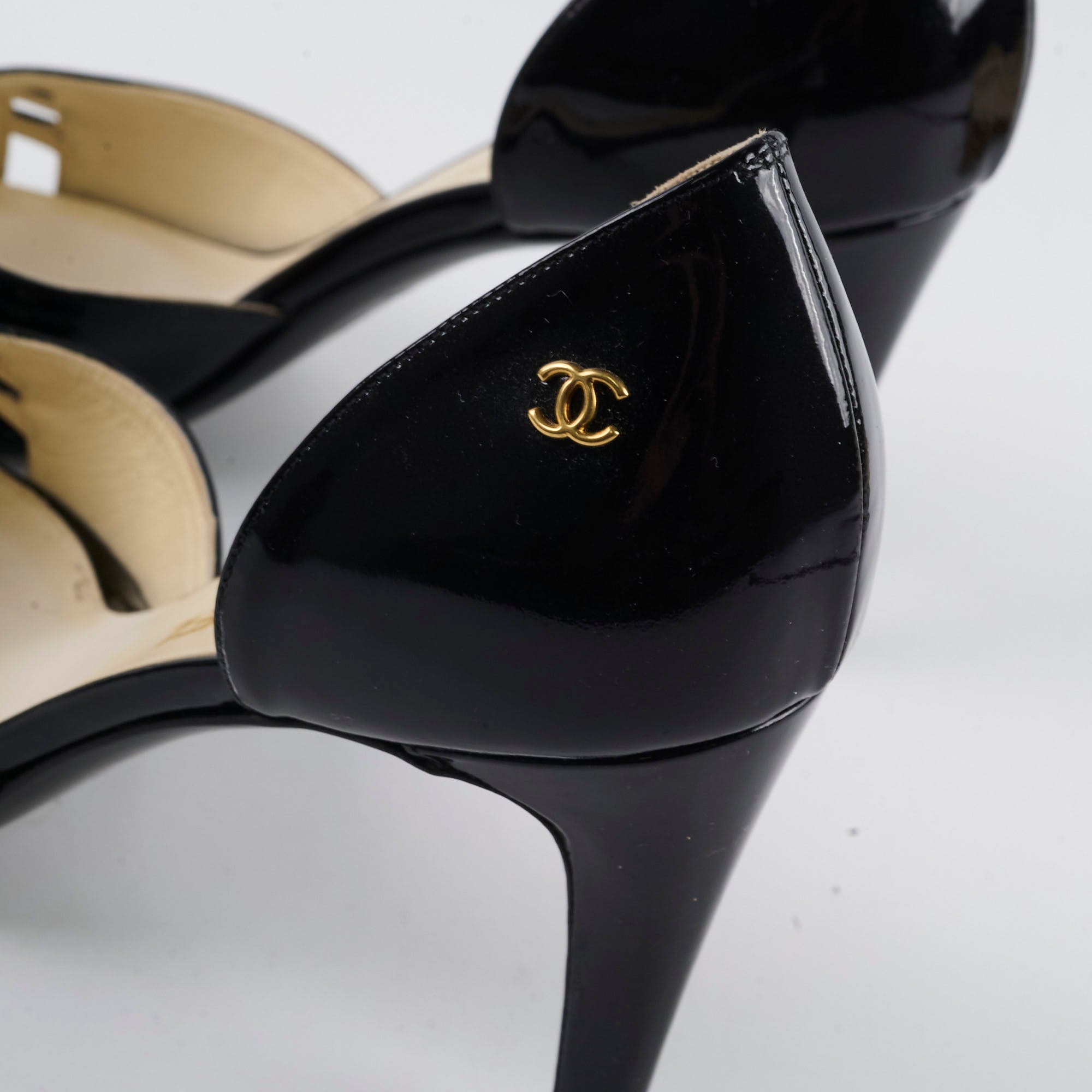 Chanel Patent Leather High Heels - Black Size 38 for Women | Luxury Designer Pumps for Evening Parties & Formal Events