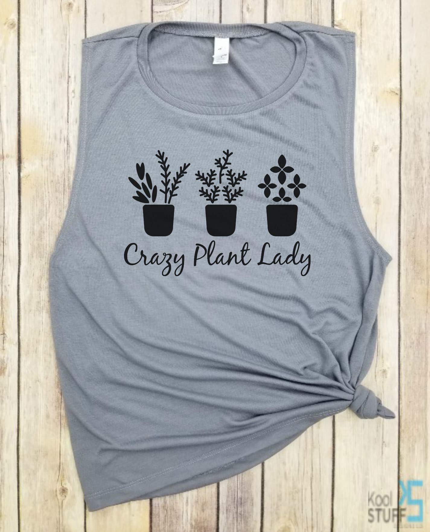 Crazy Plant Lady Muscle Tank - Gardening Shirt for Women, Plant Lover Tee, Vegan & Eco-Friendly Farm Shirt - Perfect for Gardening, Farmers Market & Outdoor Activities