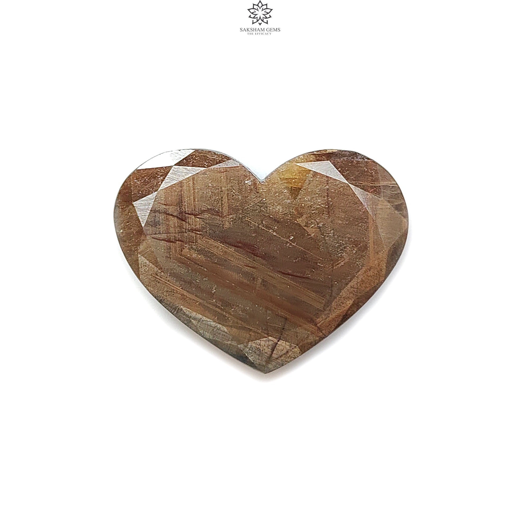 Natural Untreated Golden Brown Chocolate Sapphire Gemstone - Faceted Heart Cut for Jewelry Making (Engagement Rings, Pendants & Earrings)