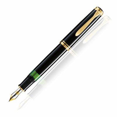 Pelikan Souveran 400 Fountain Pen - Black & Gold Luxury Writing Instrument for Professionals, Collectors & Gift Giving | Perfect for Signatures, Calligraphy & Office Use