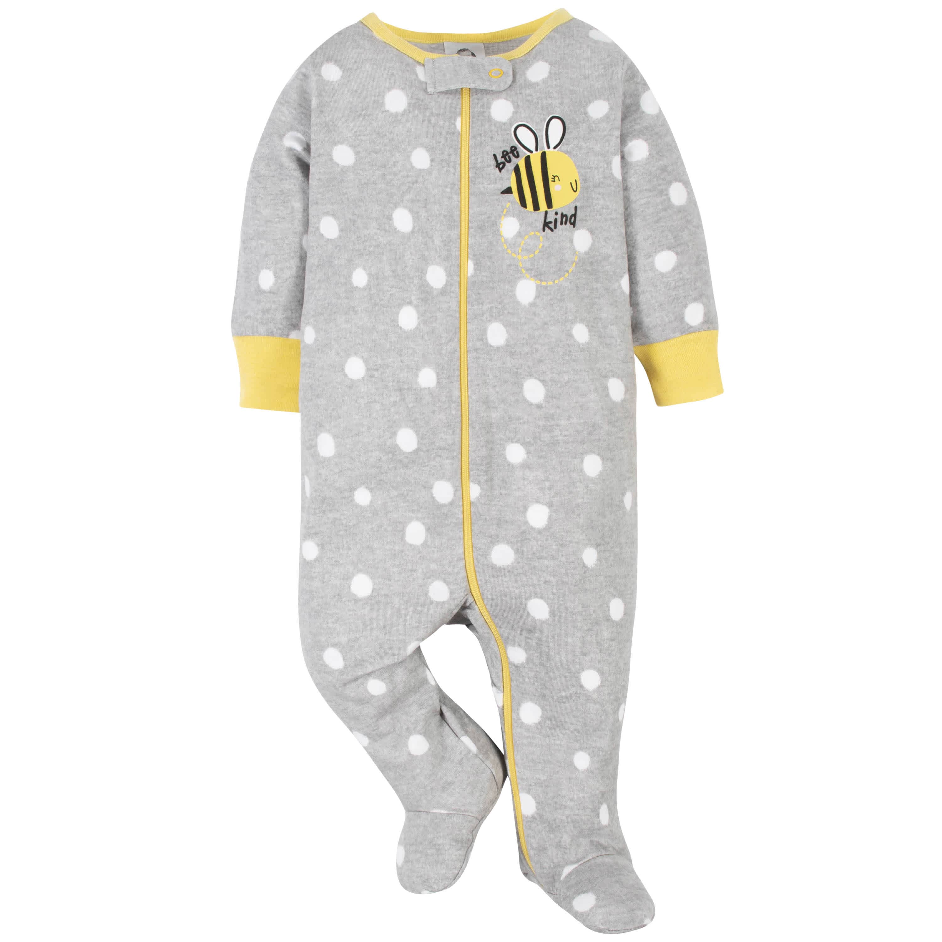 2 Pack Baby Girls Bee Kind & Daisies Sleep 'n Plays - Soft Cotton Footie Pajamas for Newborns & Infants - Perfect for Nursery, Bedtime & Photo Shoots