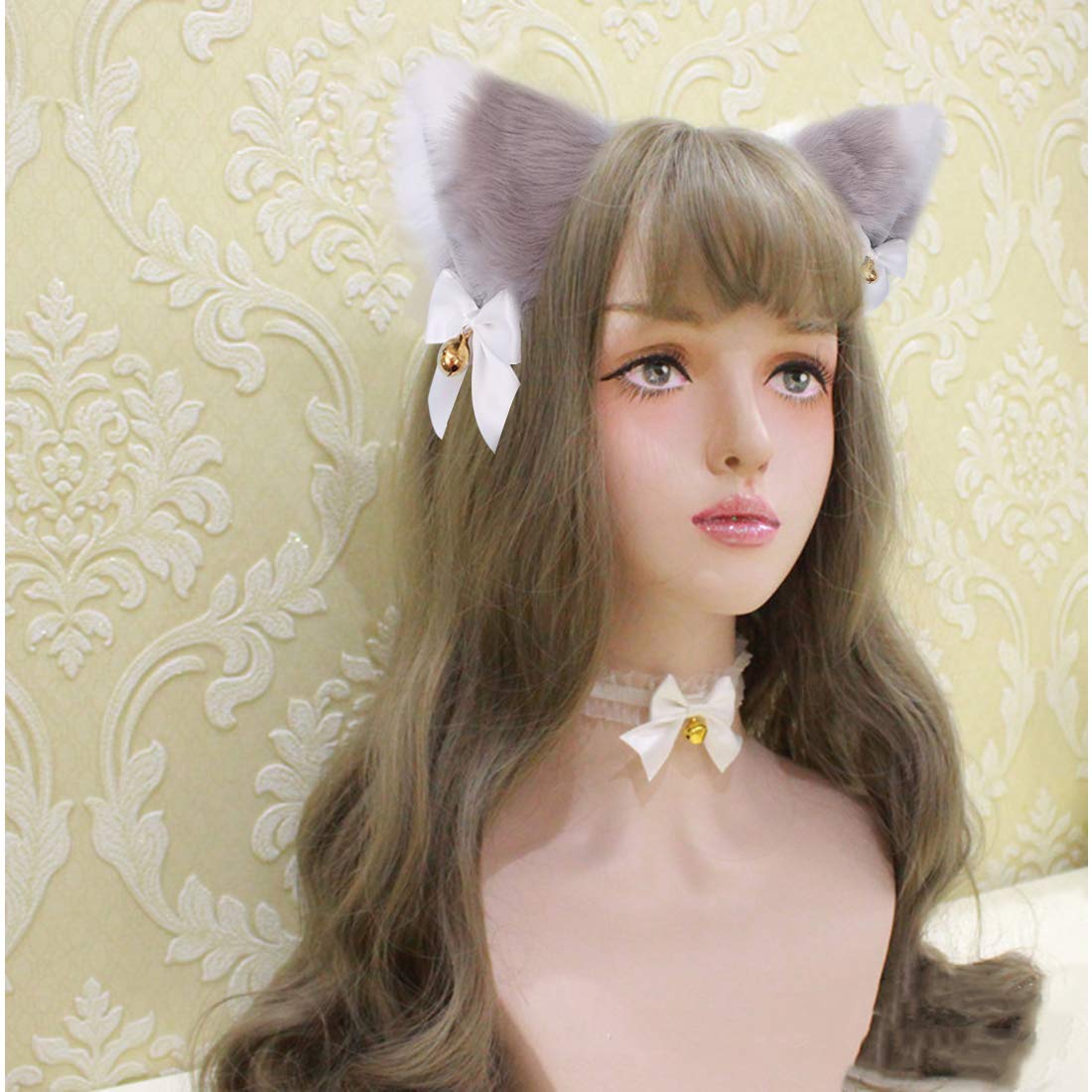 Fxaelian Animal Fox Cat Dog Ears Headband - Cute Fluffy Cosplay Costume Accessories for Halloween, Christmas Party, Anime Conventions & Photo Shoots