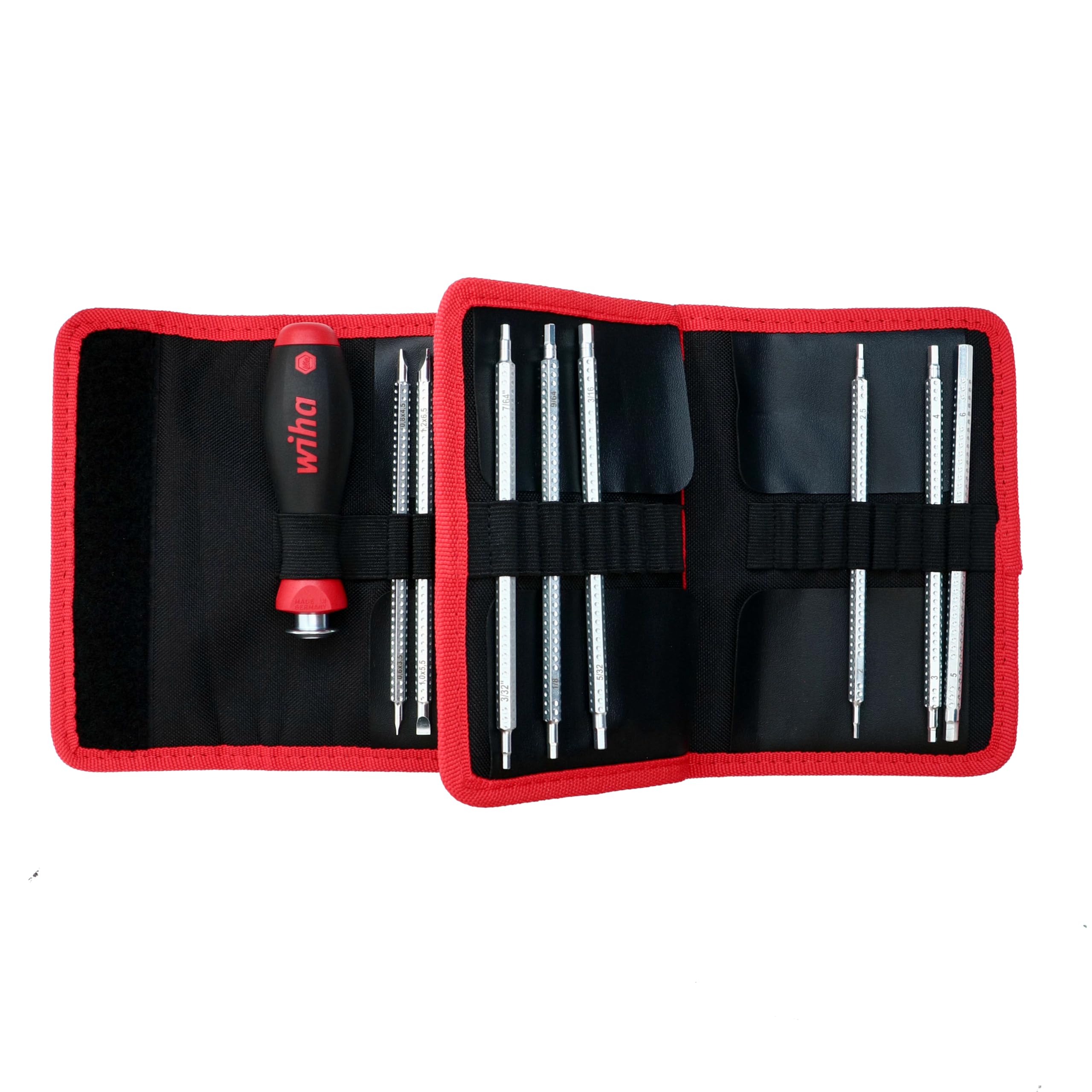 Wiha 28189 15-Piece Drive-Loc VI Wallet Set - Precision Screwdriver Kit for Electronics, Jewelry & Eyeglass Repair | Perfect for DIY, Home & Professional Use