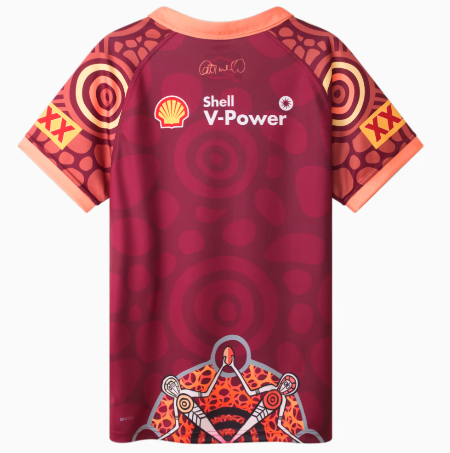 PUMA Men's QLD Maroons Indigenous Jersey - Authentic Rugby Jersey for Fans & Players - Perfect for Game Day, Sports Events & Casual Wear