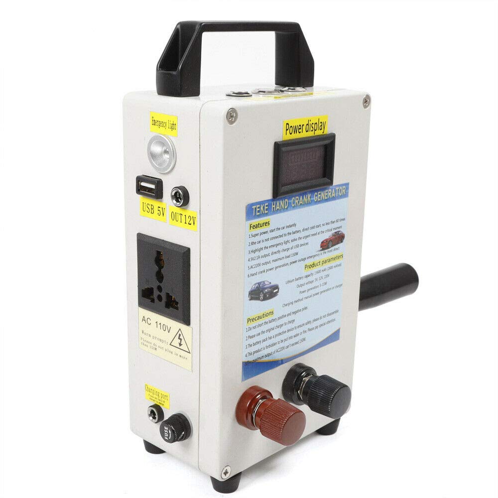 12V DC Portable Hand Crank Generator - High Power Emergency Charger for Camping & Outdoor | USB Charging for Phones, Computers & Devices | Perfect for Power Outages, Hiking & Emergency Preparedness