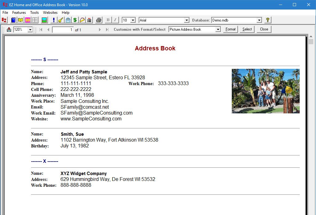 EZ Home & Office Address Book Software - Organize Contacts Easily | Perfect for Personal & Business Use | Windows & Mac Compatible