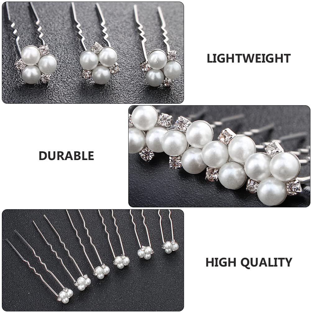 18pcs Rhinestone U-Clip Hairpins for Women - Elegant U-Shaped Hair Pins for Bridal, Wedding & Special Occasions - Sparkling Hair Accessories for Updos, Buns & Hairstyles