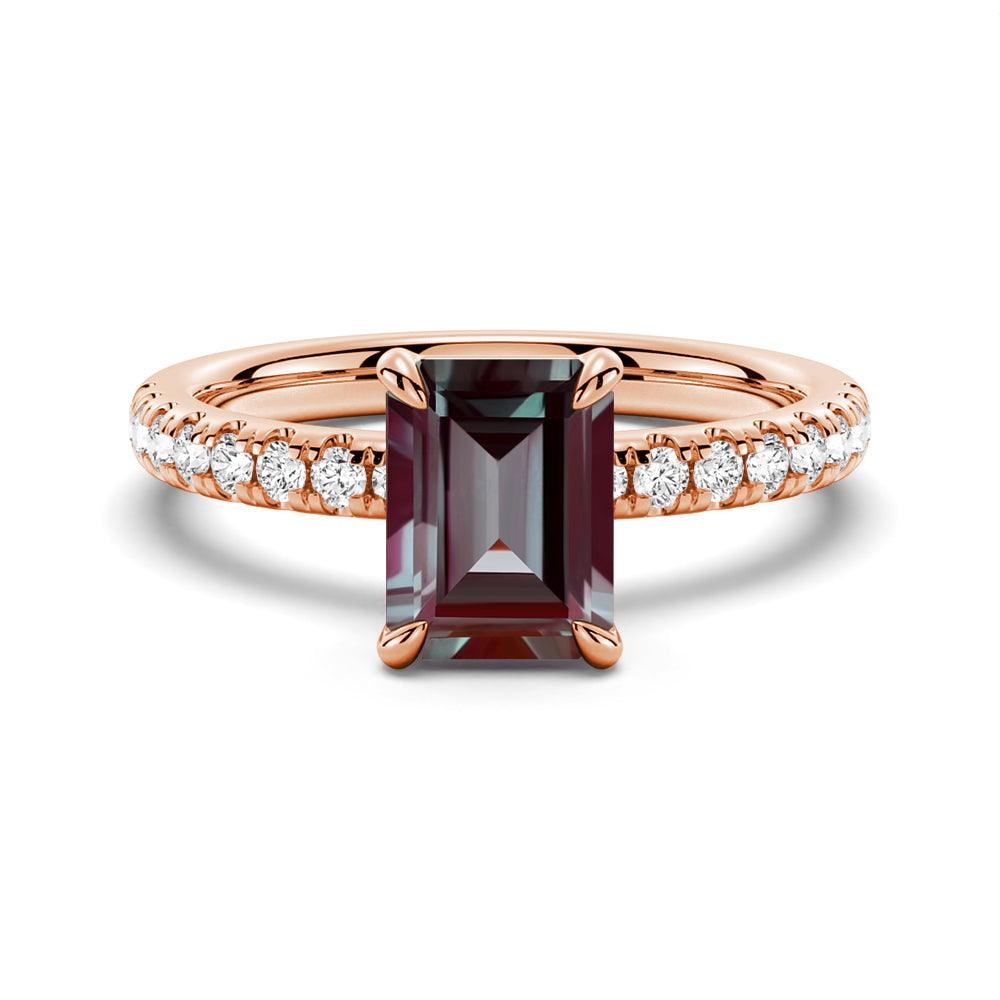 2 CT. Four Prong Emerald Cut Alexandrite Engagement Ring - Vintage Style Wedding Band for Women, Perfect for Proposals, Anniversaries & Special Occasions
