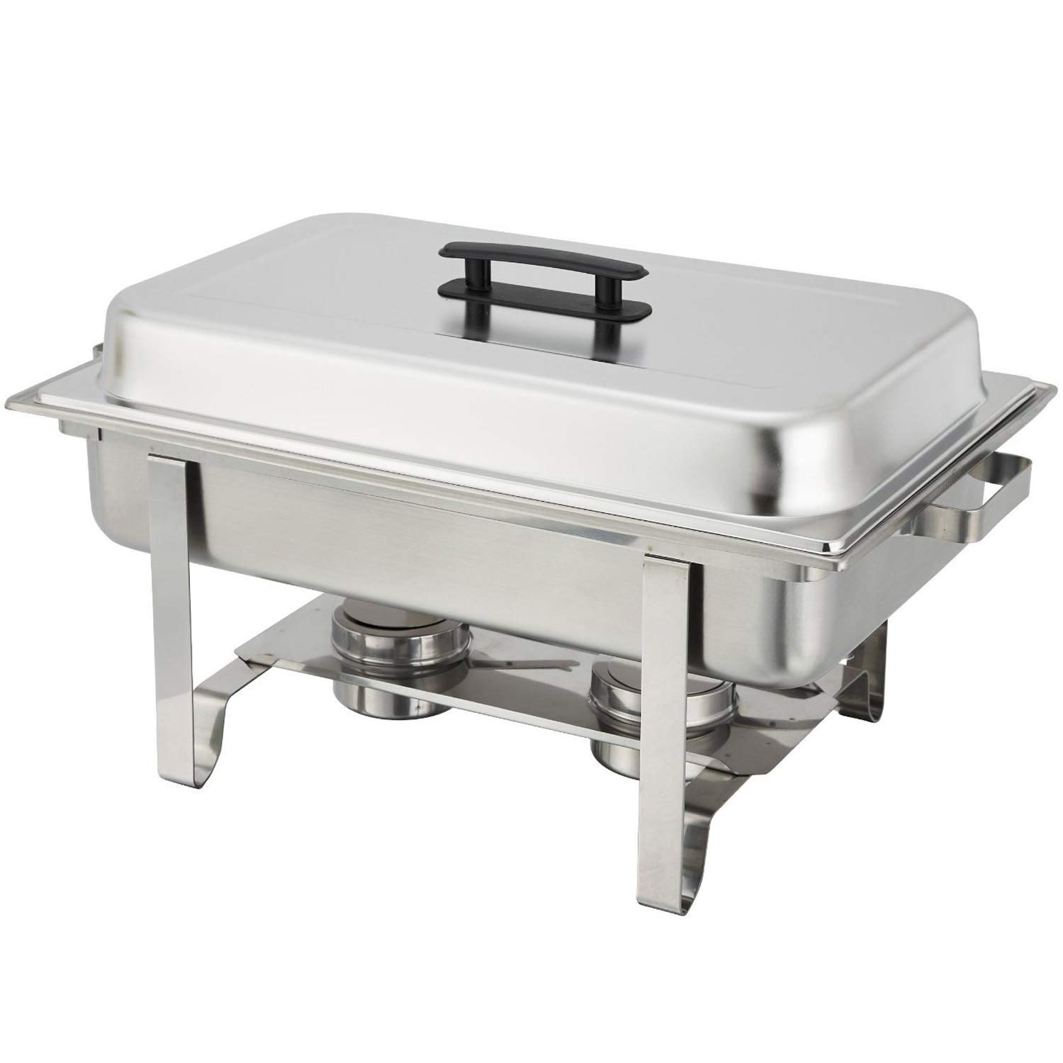 Premium Stainless Steel Chafing Dish Set - 8 Qt Buffet Food Warmer with Foldable Frame & Fuel Holders | TigerChef Commercial Catering Supplies for Parties, Weddings, Banquets & Buffet Service (Set of 2)