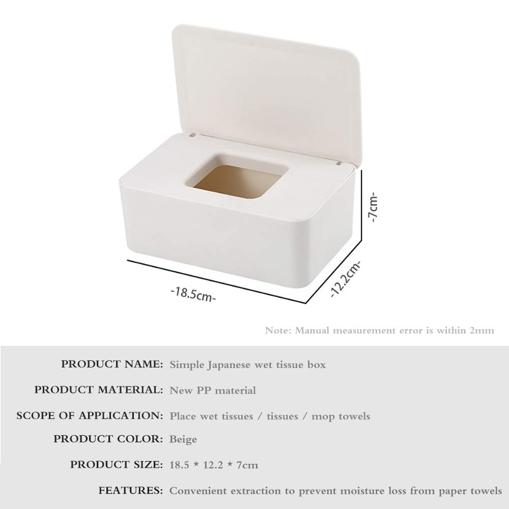 Moontie Baby Wipe Dispenser with Lid - Keeps Wipes Fresh & Moist - Portable Tissue Storage Box for Nursery, Changing Table, Vanity, Office & Travel - Ideal for Diaper Changes, Makeup Removal & Quick Cleanups